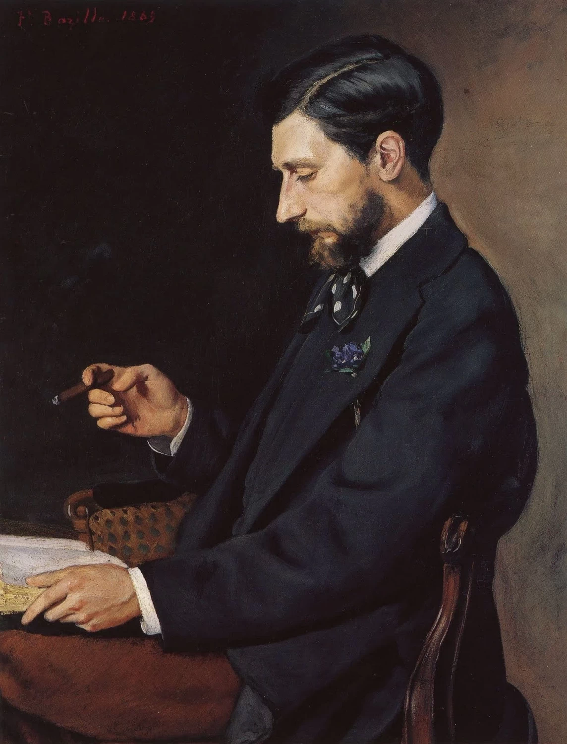 Jean-Frédéric Bazille-62-Ritratto di Edmond Maître - National Gallery of Art, Washington DC 1 